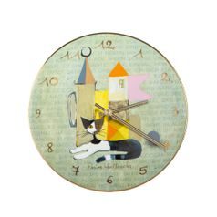 Wall clock R. Wachtmeister - La storia di Serafino, 31 / 31 / 5 cm, Porcelain, Cats Goebel