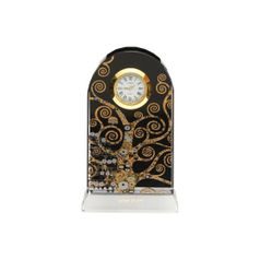 Desk clock Gustav Klimt - Tree of Life, 6 / 3,5 / 11 cm, Glass, G. Klimt, Goebel