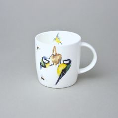 Garden wildlife: Mug Sophie 350 ml, two tits, Roy Kirkham fine bone china