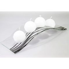 Advent Glass candlestick FLY, clear + dark line, 38x13 cm, BDK - Glass