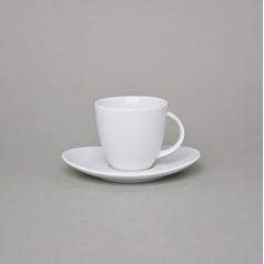 Cup 80 ml and saucer 120 mm, Thun 1794 Carlsbad porcelain, Loos white