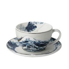 Šálek a podšálek Velká vlna 0,25 l, porcelán, K. Hokusai, Goebel Artis Orbis