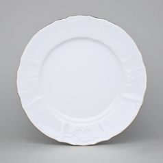 Plate dining 25 cm, Thun 1794 Carlsbad porcelain, BERNADOTTE gold line