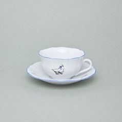 Cup and saucer mirror C/1 plus ZC1 0,20 l / 15,5 cm for tea, Cesky porcelan a.s., Goose