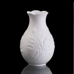 Vase 18 cm Rosengarten, Biscuit china, Kaiser 1872, Goebel