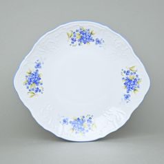 Plate cake 27 cm, Thun 1794 Carlsbad porcelain, BERNADOTTE Forget-me-not-flower