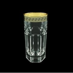 Astra Gold: Long drink glass 370 ml, crystal, Provenza, Antique Golden Black decor