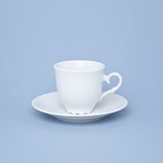 Cup 120 ml plus saucer 140 mm, Ophelie white, Moritz Zdekauer 1810