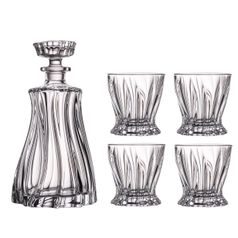Crystal whiskey set Plantica 1+4, Aurum Crystal