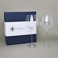 Luxurious 2 pcs. Set of Wine Glasses TARVOS 870 ml, Glassworks Kvetna 1794