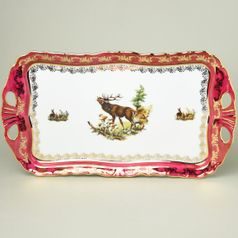 Platter / tray Aida 45 x 25 cm with handles, hunting - ruby, Carlsbad