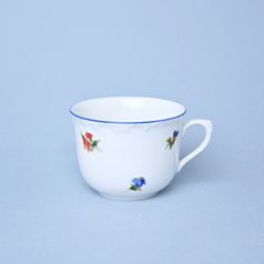 Mug R (cup) 0,25 l, flowers + blue line, Český porcelán a.s.