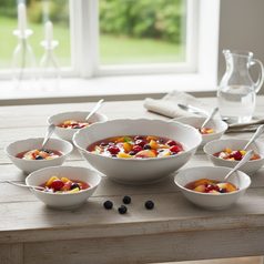 Plate Set for 6 people (25, 23, 19), Ophelia White with bottom sign, Thun 1794