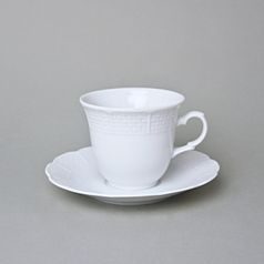 Cup 180 ml and saucer 155 mm, Thun 1794 Carlsbad porcelain, Natalie white