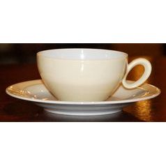 Tea cup and saucer, Trio 23600 Vanilla, Seltmann Porcelain