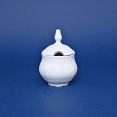 Hořčičník 150 ml (malá cukřenka), Thun 1794, karlovarský porcelán, BERNADOTTE bílá