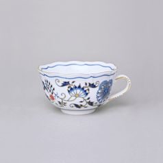 Cup low C/1 200 m l tea, Original Blue Onion Pattern + gold + ruby red