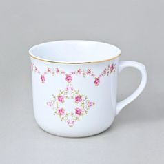 Hrnek vařák 650 ml růžičky + zlatá linka, Český porcelán a.s.