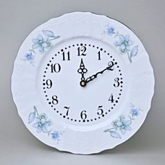 BERNADOTTE Hořec s platinovou linkou: Hodiny nástěnné 27 cm, Thun 1794, karlovarský porcelán