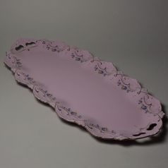 Podnos 50 cm, Adélka 419 pomněnka, Růžový porcelán z Chodova