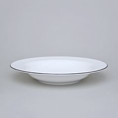 Plate Deep 22 cm, NINA Black Line, Thun 1794 Carlsbad Porcelain