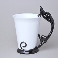 Hrnek Sfinx s kočkou, 400 ml, Černá, porcelán Goldfinger