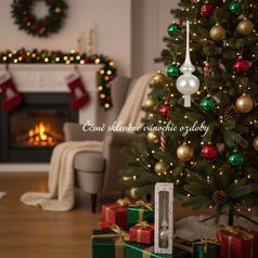 Sada 6 sněhuláků 8 cm - vánoční ozdoba skleněná