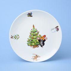 Talíř mělký 20 cm Krteček s vánočním stromečkem, Thun 1794, karlovarský porcelán, Dětské soupravy a hrnky s Krtečkem