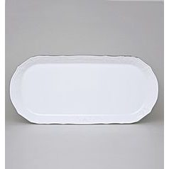 Tray flat 37 cm, Thun 1794 Carlsbad porcelain, BERNADOTTE frost, Platinum line