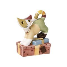 Figurine R. Wachtmeister - Cat Aspettando il Natale, 10 / 5,5 / 12 cm, Porcelaine, Cats Goebel