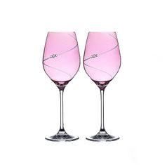 Silhouette Celebration Pink - Set of 2 wine glasses 330 ml, Swarovski Crystal, DIAMANTE