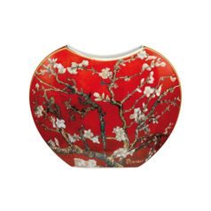 Vase V. van Gogh - Almond tree red, 25 / 11 / 20 cm, Porcelain, Goebel