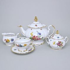 Tea set for 6 pers., Aristocrat, Queens Crown, Original Bohemia porcelain