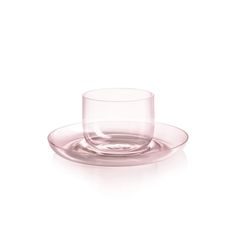 Cup 114 ml + saucer 120 mm DROP for espresso, Rosaline, Kvetna 1794 Glassworks