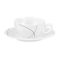 Tea cup and saucer, Trio 71381 Highline, Seltmann Porcelain