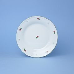 Talíř dezertní 19 cm, Verona červený kvítek + zelená, G. Benedikt 1882
