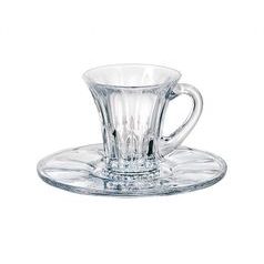 Welington - Cup 80 ml + saucer 130 mm crystal glass, Crystal Bohemia