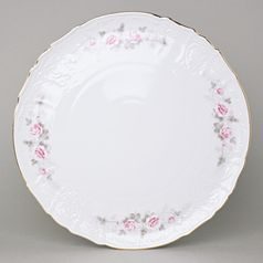 Gold line: Cake plate 32 cm, Thun 1794 Carlsbad porcelain, BERNADOTTE roses