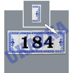 Číslo na dům - pravý okraj - porcelánová destička 8 x 55 x 110 mm