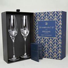 Apollo - Set dvou sklenic na šampaňské 210 ml, Swarovski Crystal, DIAMANTE