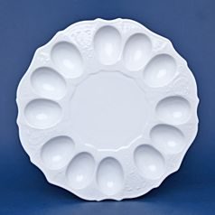 Podnos 27 cm na 12 vajec, Thun 1794, karlovarský porcelán, BERNADOTTE bílá