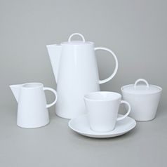 Kávová souprava pro 6 osob, Thun 1794, karlovarský porcelán, TOM bílý, nedekorovaný