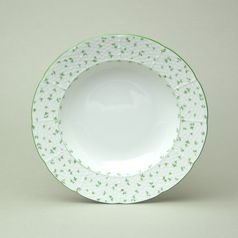 NATÁLIE zelené kvítky: Talíř hluboký 23 cm, Thun 1794, karlovarský porcelán