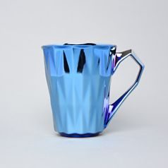 Hrnek Diamond Blue Titan, modrá a platina, 250 ml, porcelán Goldfinger