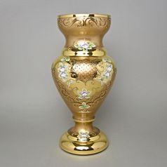 Vase 35 cm, GOLD glass, gold + enamel, Nový Bor glass