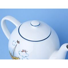 Lid for 1,1 l pot, Mole and boat, Thun 1794, karlovarský porcelán