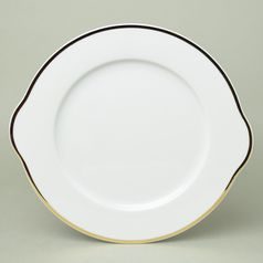 Opal gold: Cake plate with handles 27 cm, Thun 1794, karlovarský porcelán