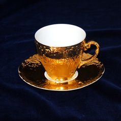 Cup 175 ml and saucer coffee, Opera GOLD outside, Cesky porcelan a.s.