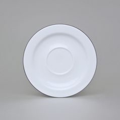 Olga: Podšálek 19 cm s černou linkou, Český porcelán a.s.