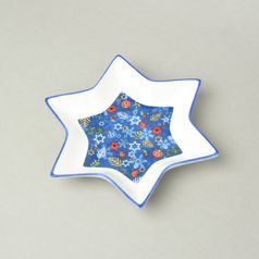 Bowl Star 21 x 21 cm blue, new bone china, EGAN